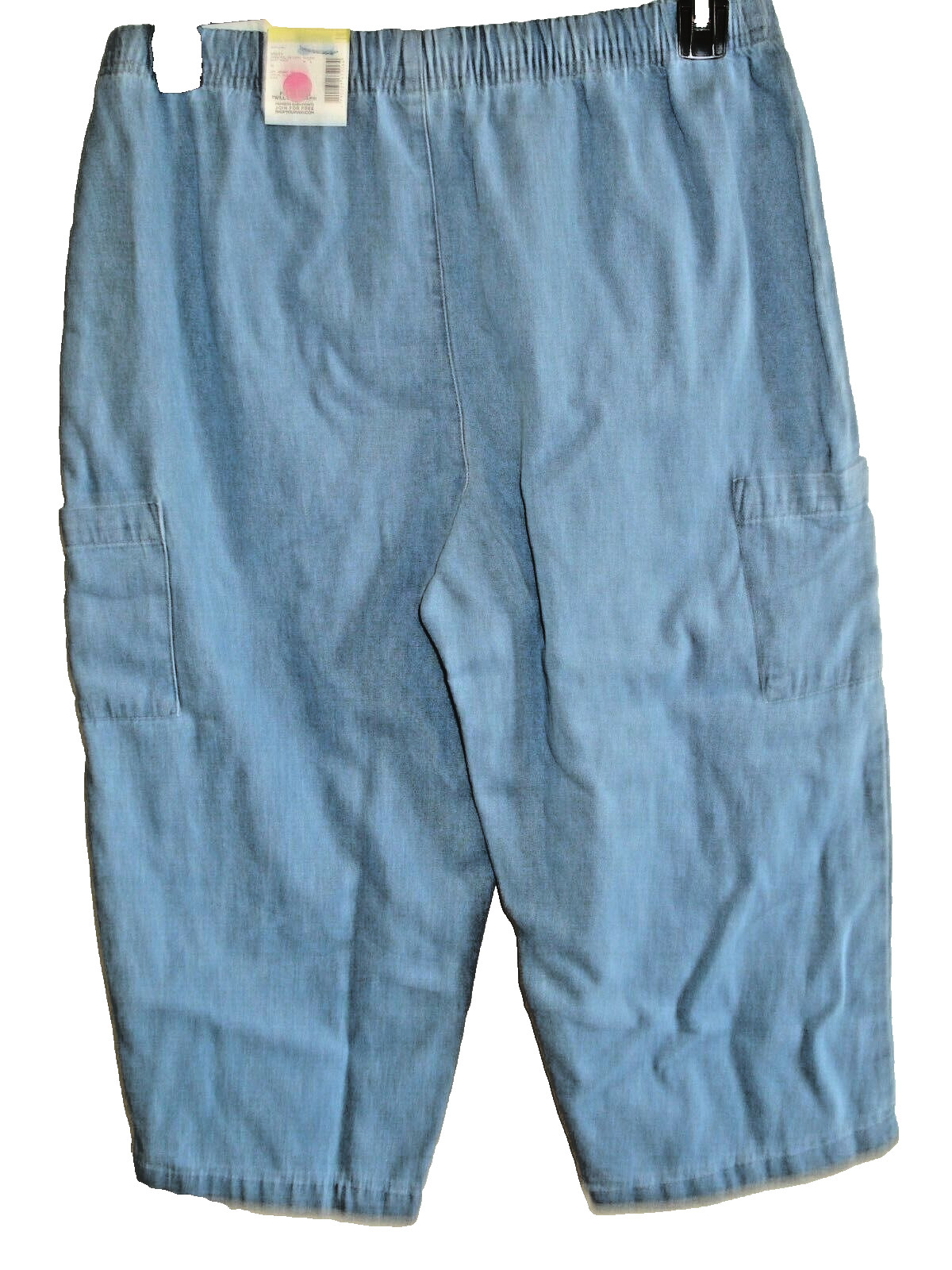 Ladies Capri Pants Denim Size Large Laura Scott Cotton Light Wash NEW