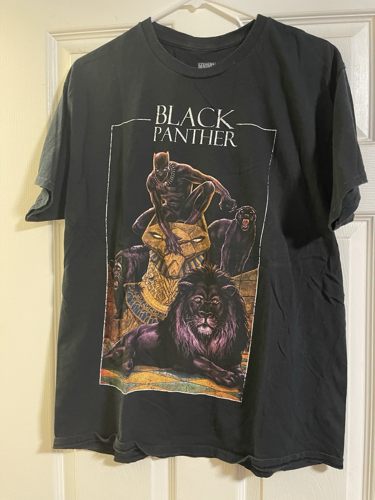 Marvels Black Panther Graphic T Shirt Men’s Large Cotton Short Sleeve Comics