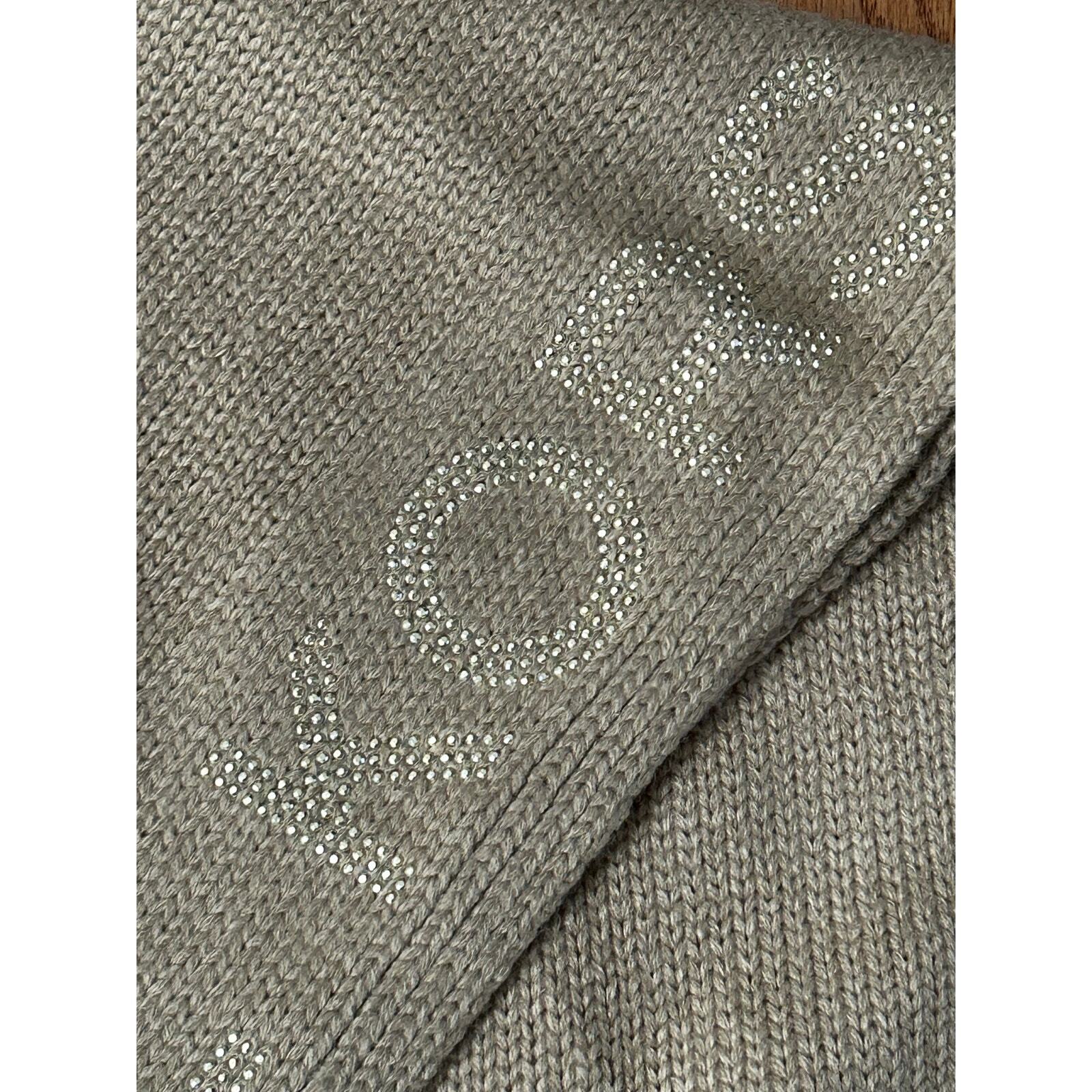 Michael Kors Knitted Scarf Camel Gold Studded Logo One Size New with tags