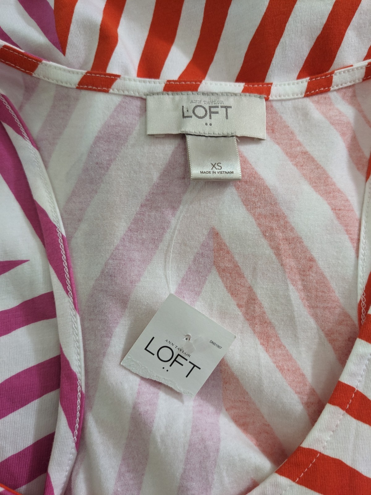 NWT LOFT Pink White Striped Sleeveless Maxi Dress Rope Belt Womens XS