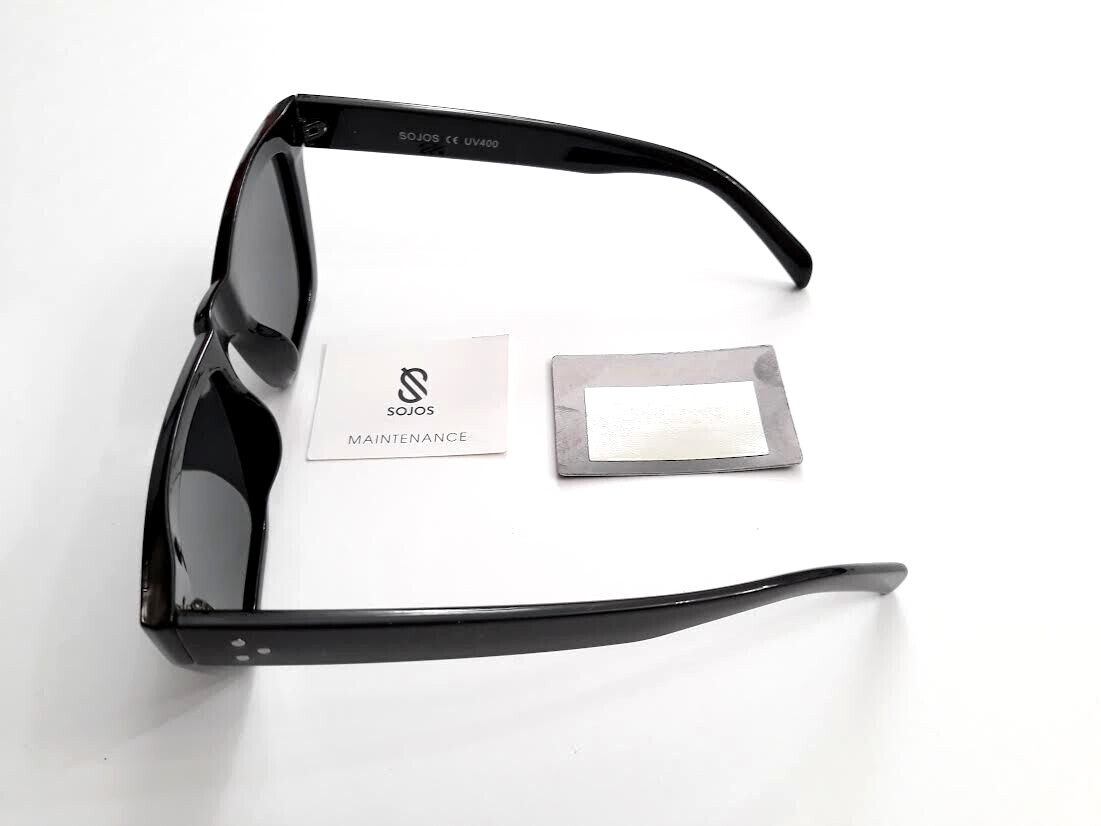 SOJOS OVERSIZED SQUARE CAT EYE POLARIZED SUNGLASSES WOMEN TRENDY BLACK SJ2179