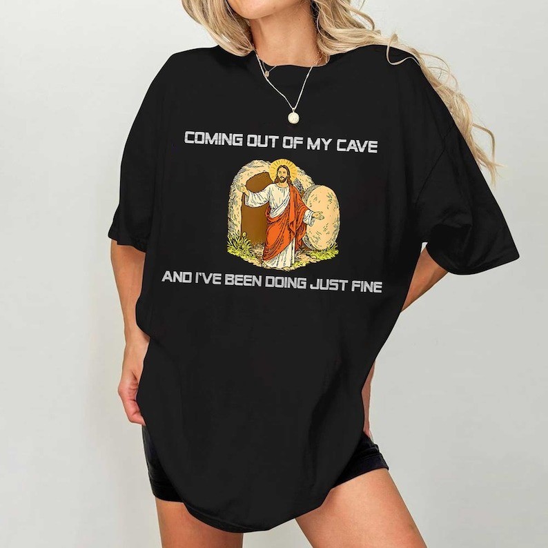 2025/Vintage Jesus Coming Out Of My Cave And I’ve Been Doing Just Fine Shirt, Ch