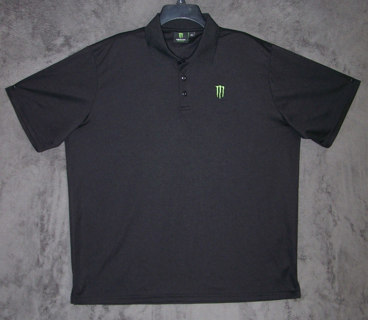 Monster Energy Polo Shirt Adult Extra Large Black Embroider MONSTER ENERGY Mens