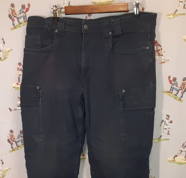👀 Duluth Trading Co Mens 38×34 Flex Fire Hose Blue Ultimate Cargo Canvas