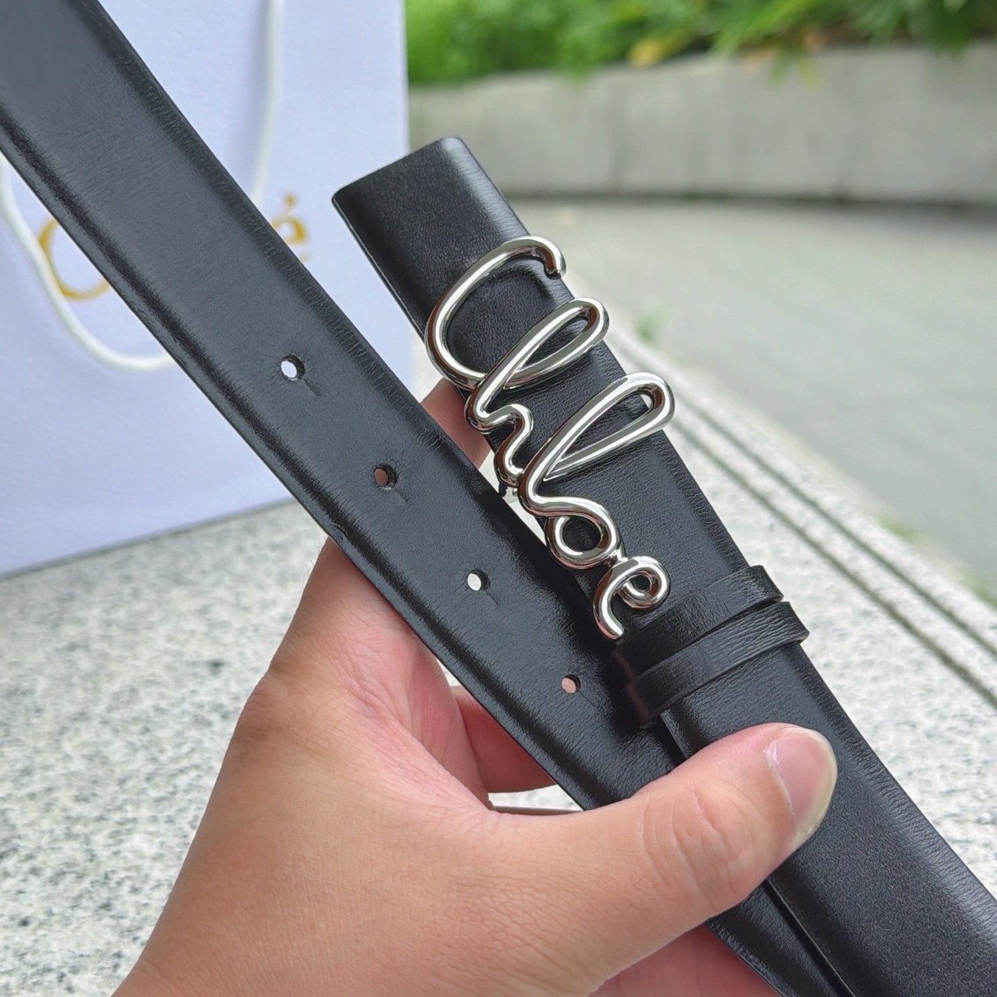 Chloe Black leather belt