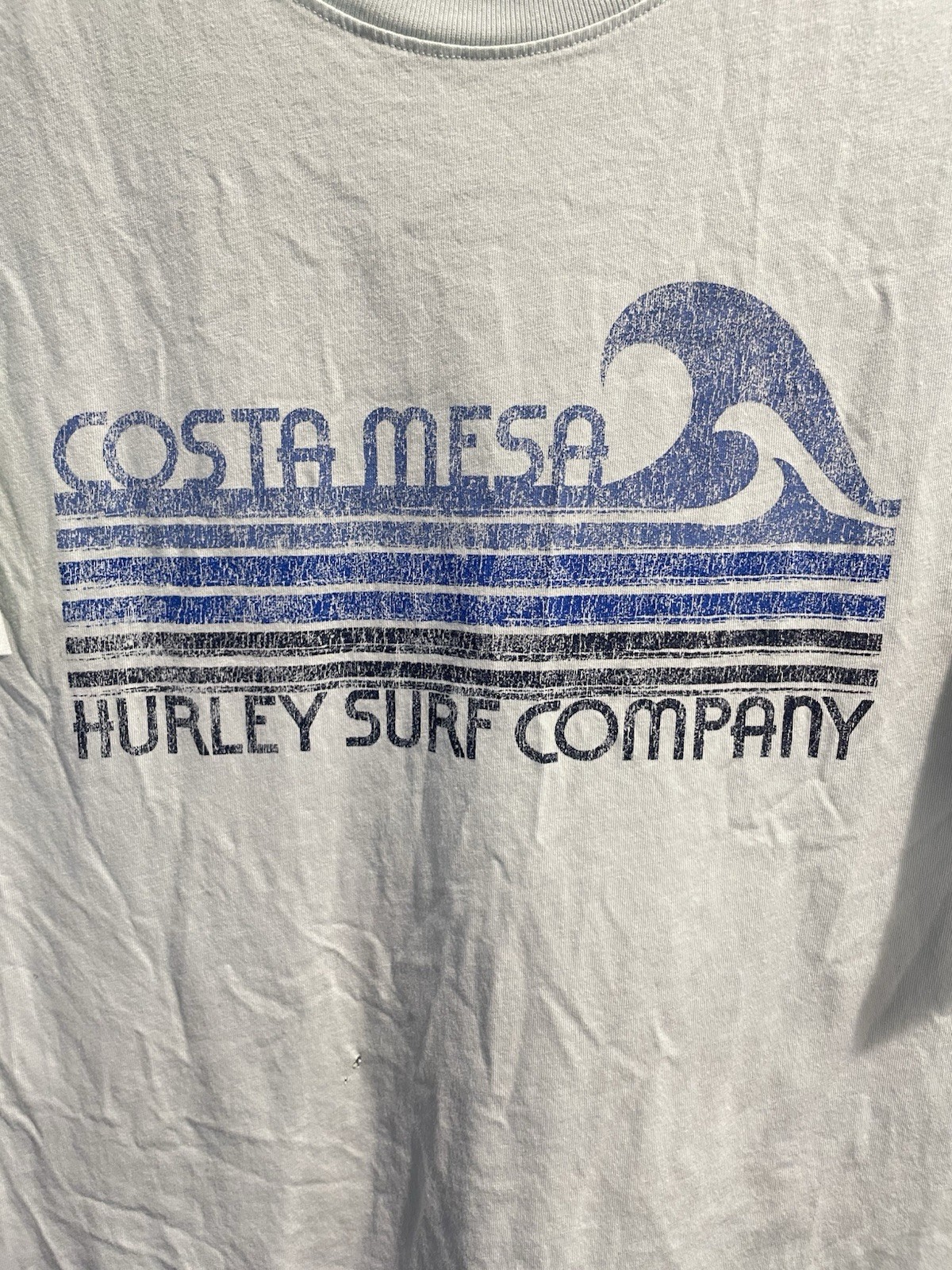 Hurley Men’s Large Surf Costa Mesa Graphic Tee Light Blue Short Sleeve T-Shirt