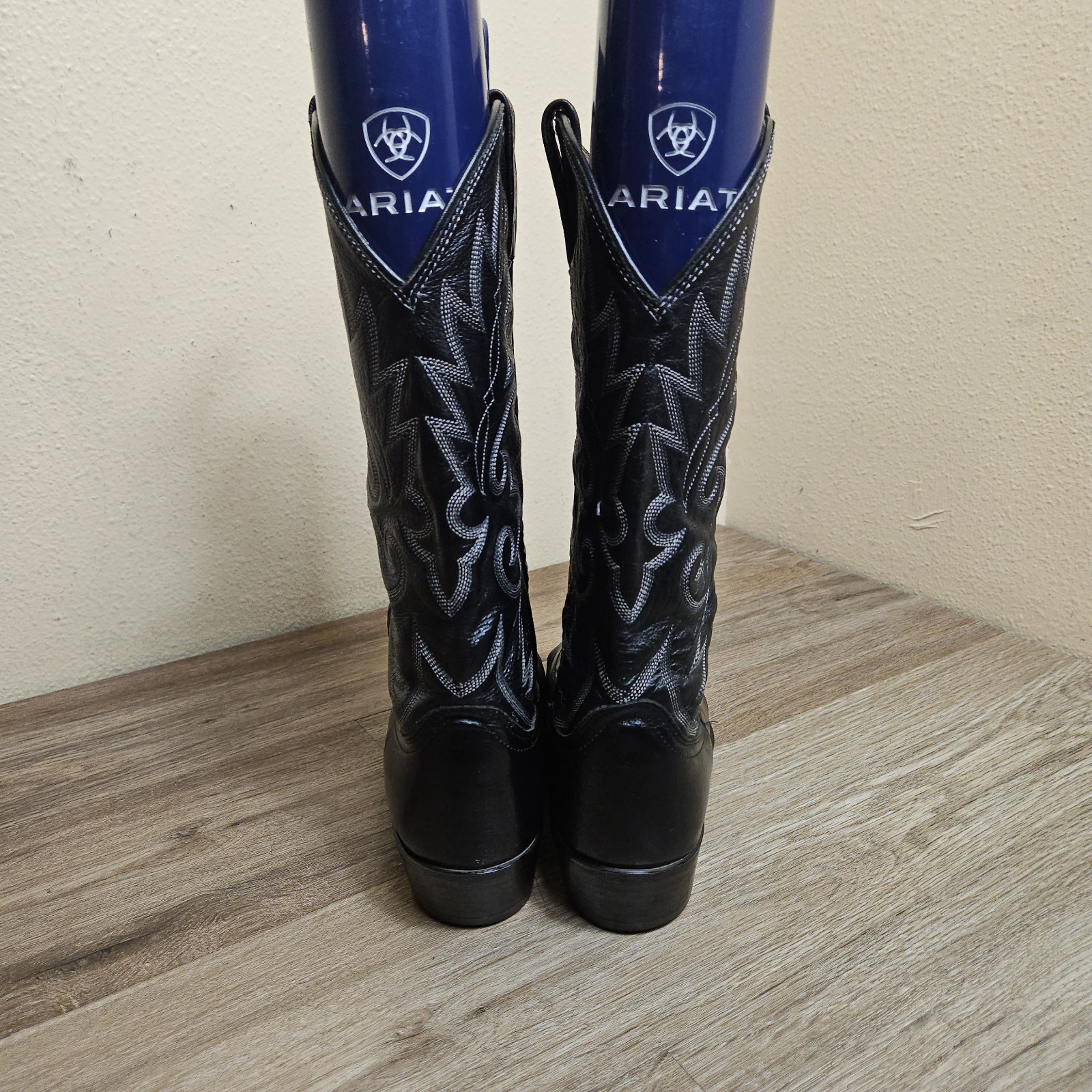 Dan Post 16791 El Paso Black Cowhide Cowboy Western Pull On Boots Mens Sz 8.5 EW