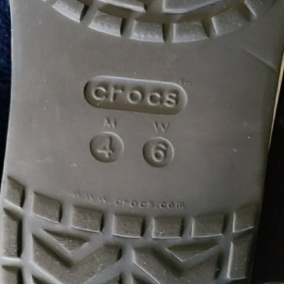 Crocs Navy Bayaband Flipflop Unisex size 6 Woman / 4 Mens Flip Flop Thong Sandal