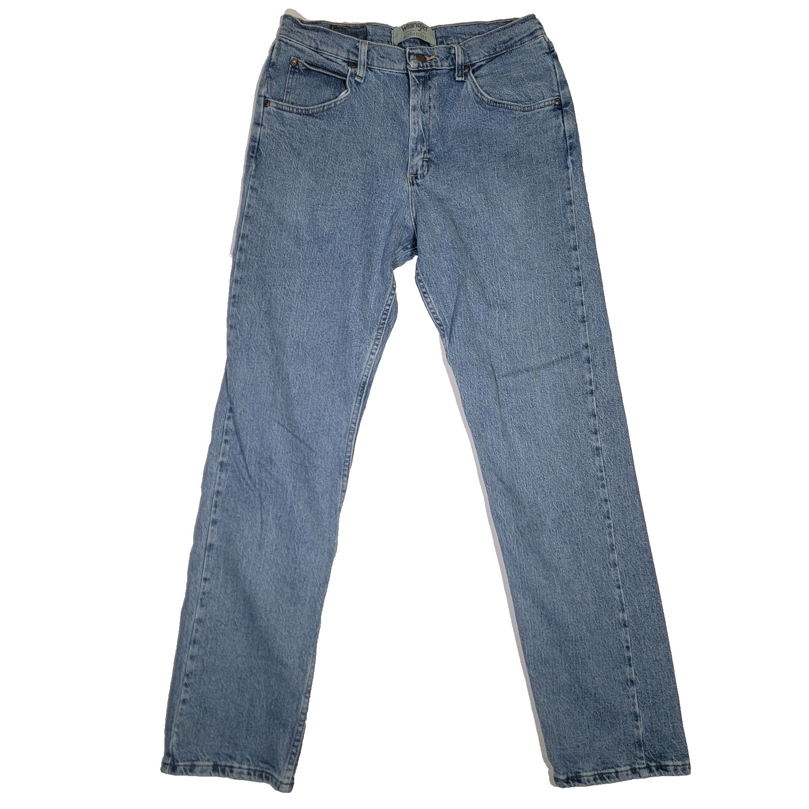 Wrangler Authentics Jeans Mens 32×34 Blue Cotton Denim Straight Workwear Faded