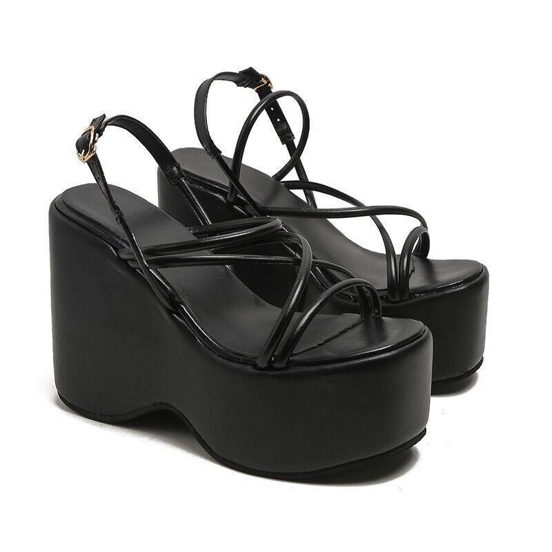 Wedge Heels Women’s Summer Open Toe Platform Sandals Slingback Creeper Shoes