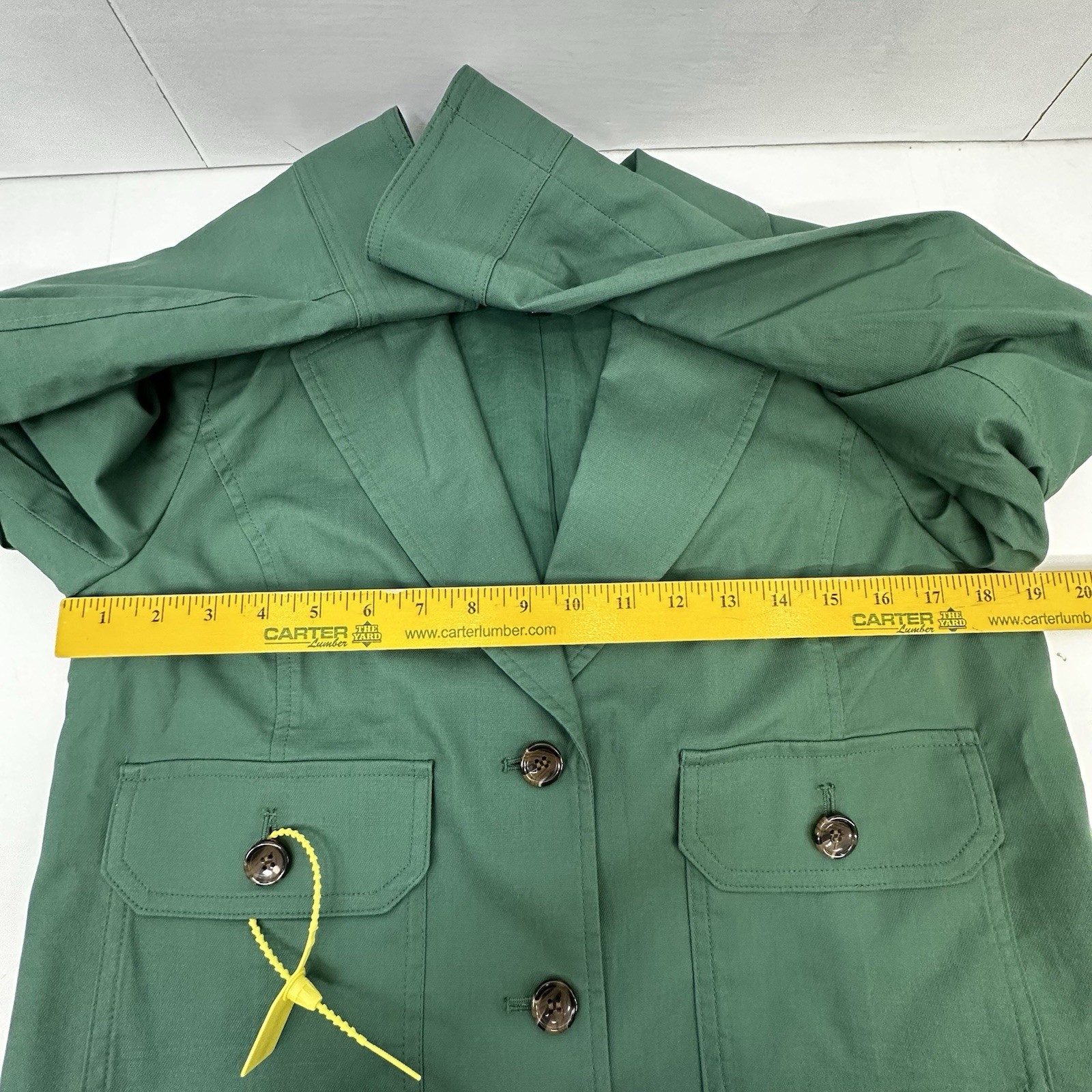 Talbots Petite Cropped Utility Jacket Green Safari Casual Blazer Spring 6P READ