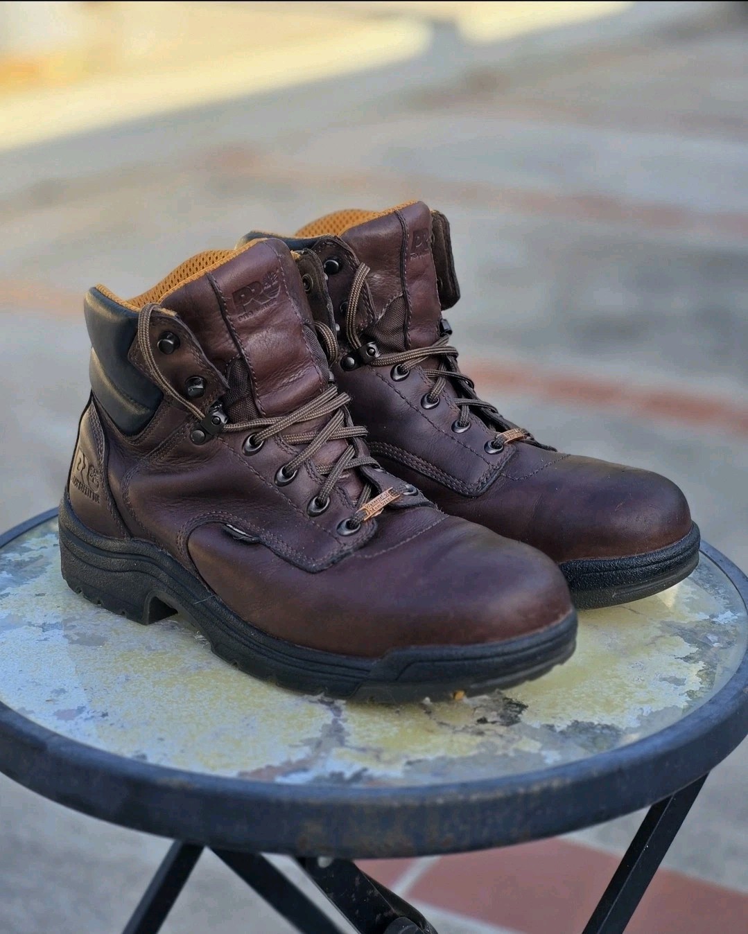 Timberland PRO TiTAN 6″ Alloy Toe Work Boots Mens 10.5 Wide Brown Leather