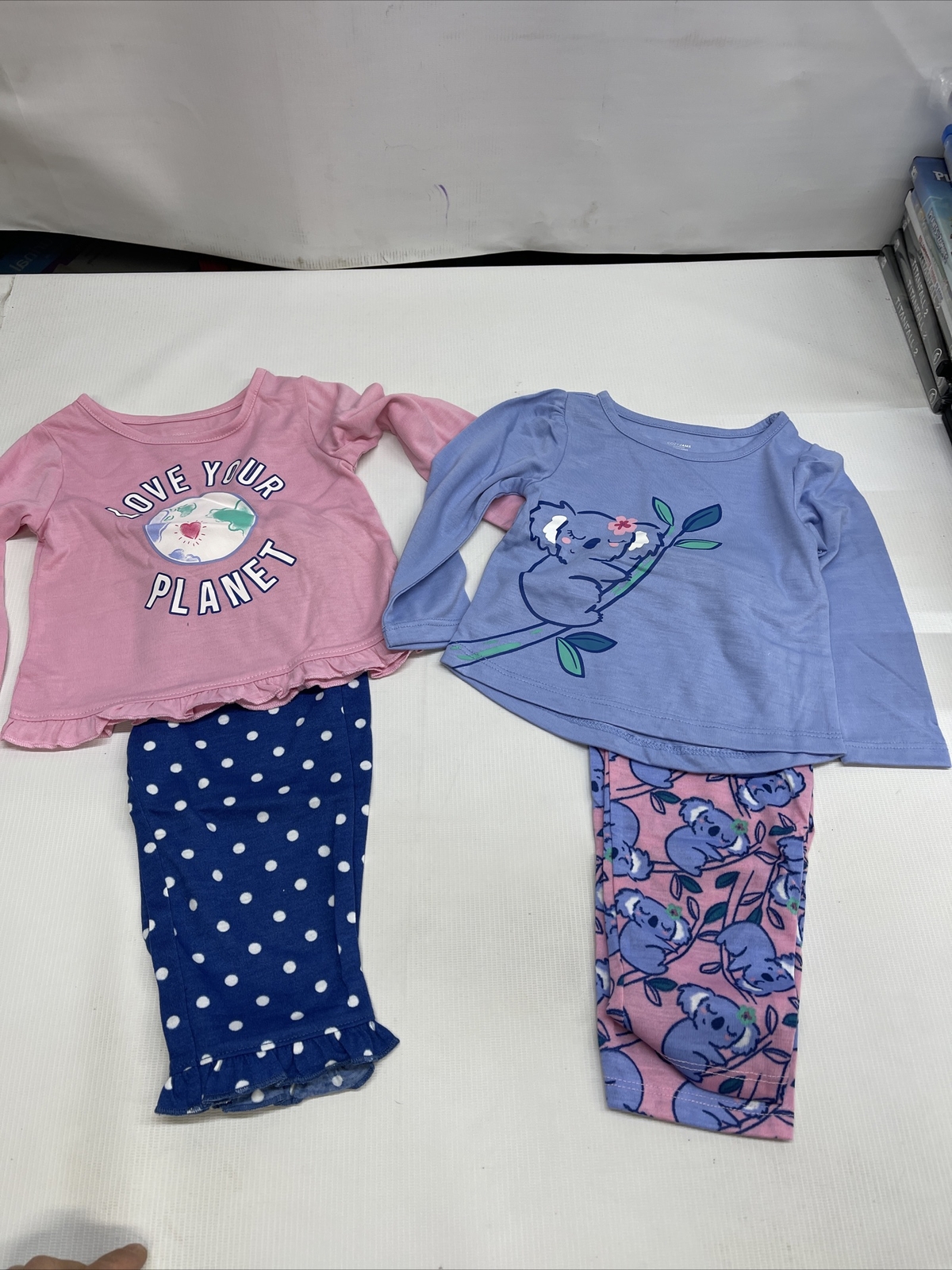CozyJams 2 PJ sets, Long sleeve 4 pieces, Love Your Planet & Koalas 12Month New