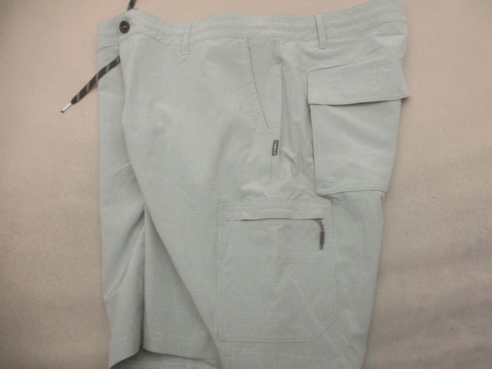 Oneill Size 40 Mens Gray Pockets Zip Button Drawstring Logo Outdoor Shorts 929