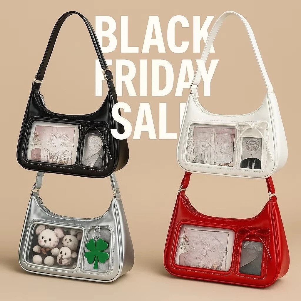 Y2k Harajuku Shoulder Bag Women Korean Transparent Ita Bag School Crossbody Bag