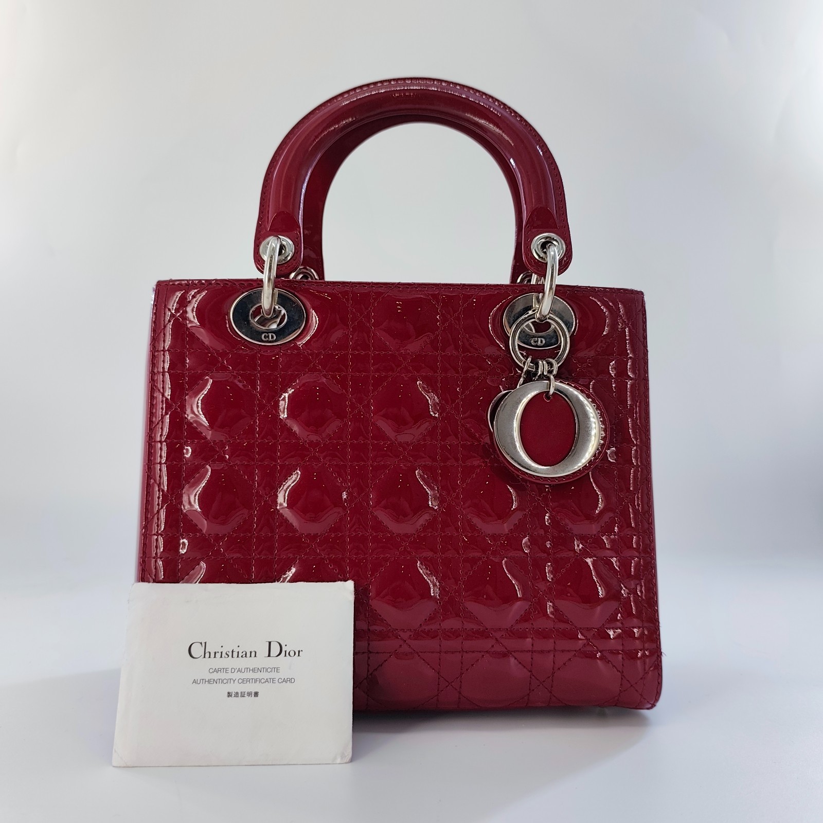 Patent Cannage Medium Lady Dior Red BF00263