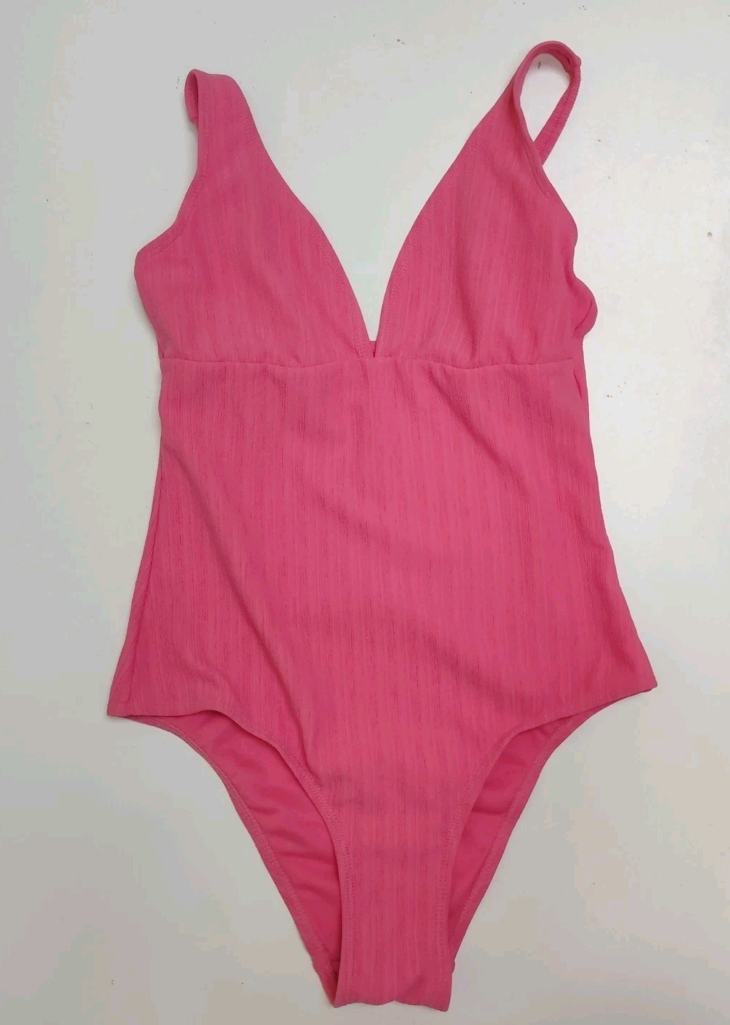 Pink Primark Swimsuit Size Small 10/12 adjustable straps ribbed fabric