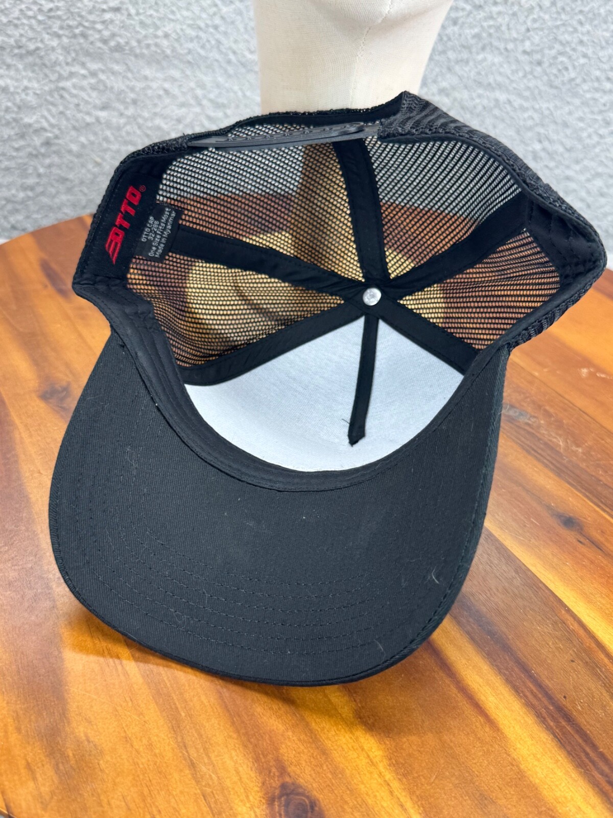 Difference Maker Otto One Size Trucker Mesh Adjustable Black Snapback Hat Cap