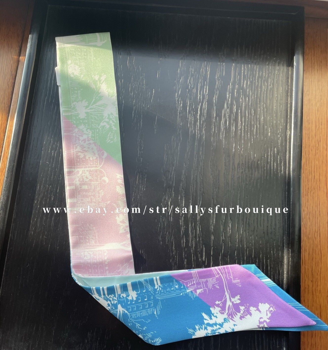 Quality 18 Momme Twill Silk Scarf Ribbon Street Print Necktie Headband 33″*2″