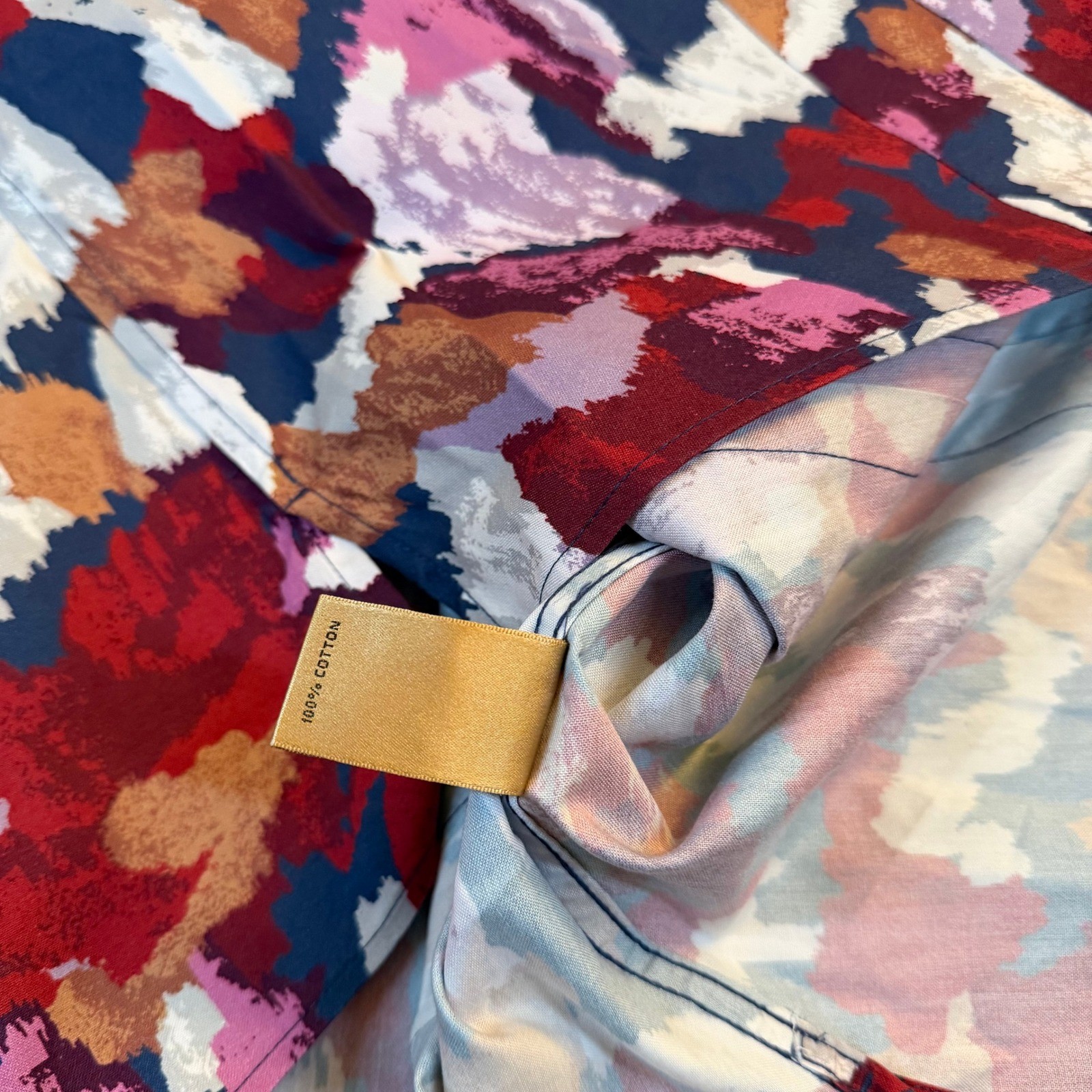 Investments Taylor Blouse Womens Size 12 Multicolor Non Iron 3/4 Sleeve Abstract