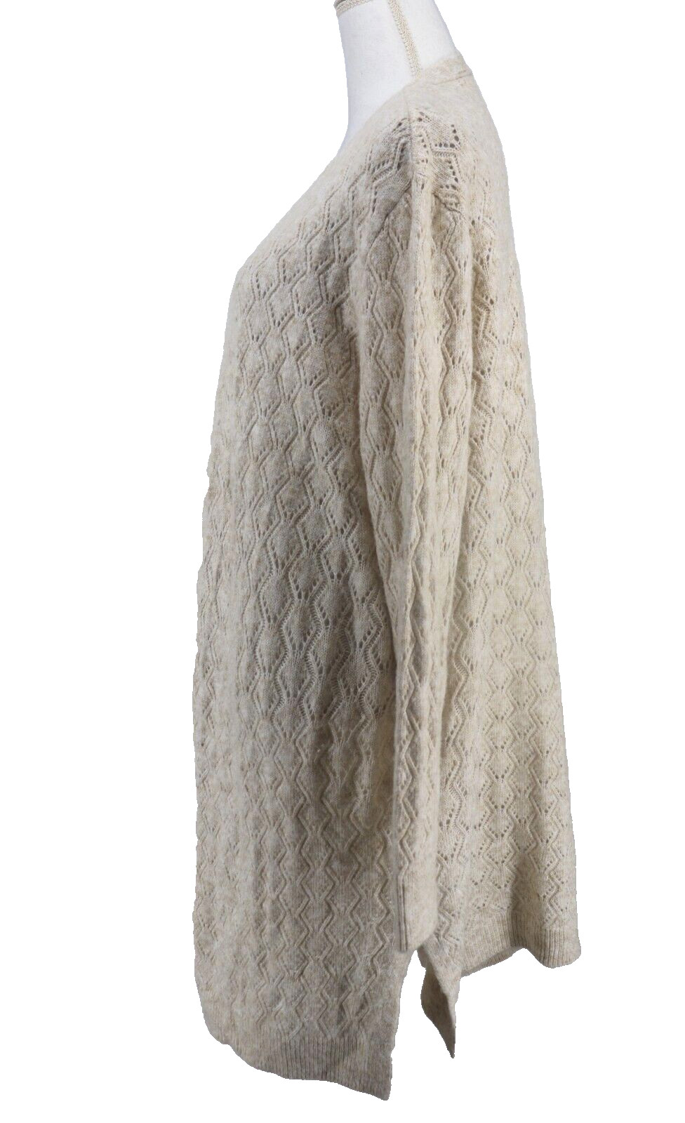 Soft Surroundings Duster Wool Blend Cardigan Womens Large Long Brown Lightweight
