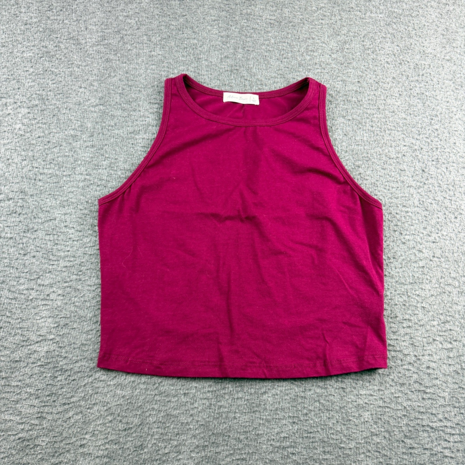 Active Basic Women’s Size Large Magenta High Neck Crop Tank Top T12119