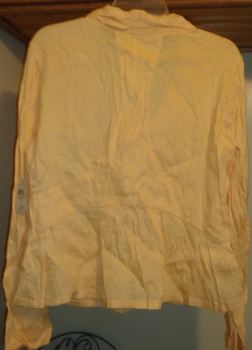 COLDWATER CREEK YELLOW SHAWL COLLAR LINEN “BYE” BLAZER JACKET NWT $99 SZ 10