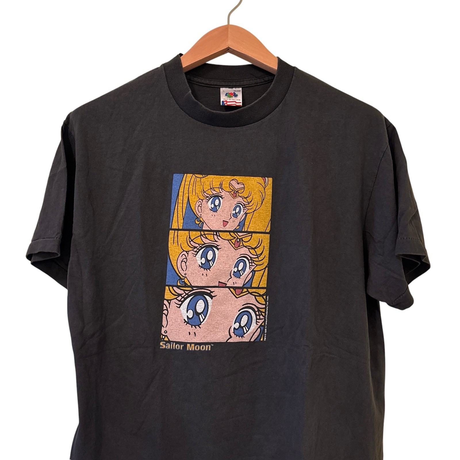 The Eyes Sailor Moon 1998 Anime Vintage Black Tshirt REPRINT Single Stitch Sz L