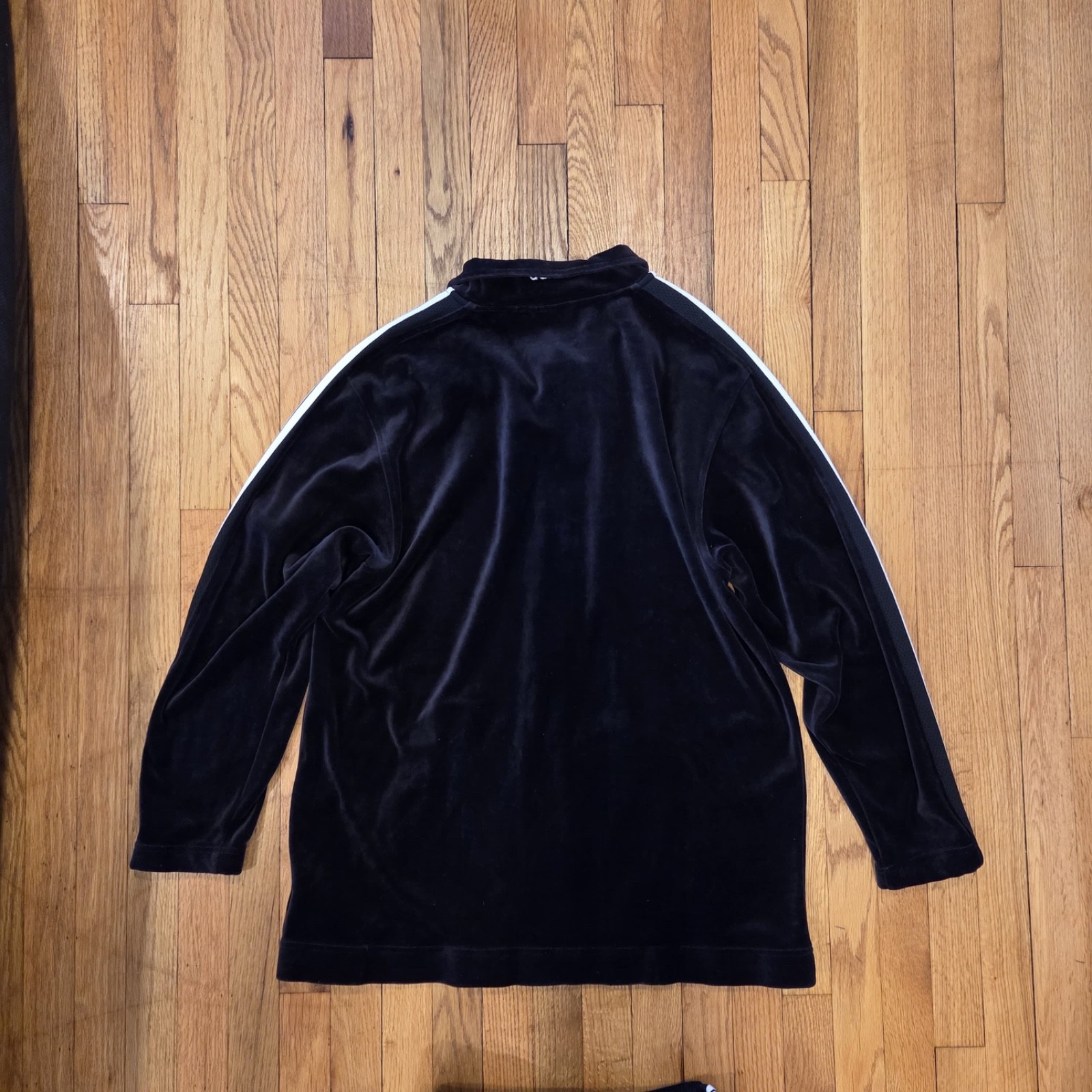 Vintage Men Adidas Black & White Velour Sweatsuit Tracksuit Velvelt NWT S M L