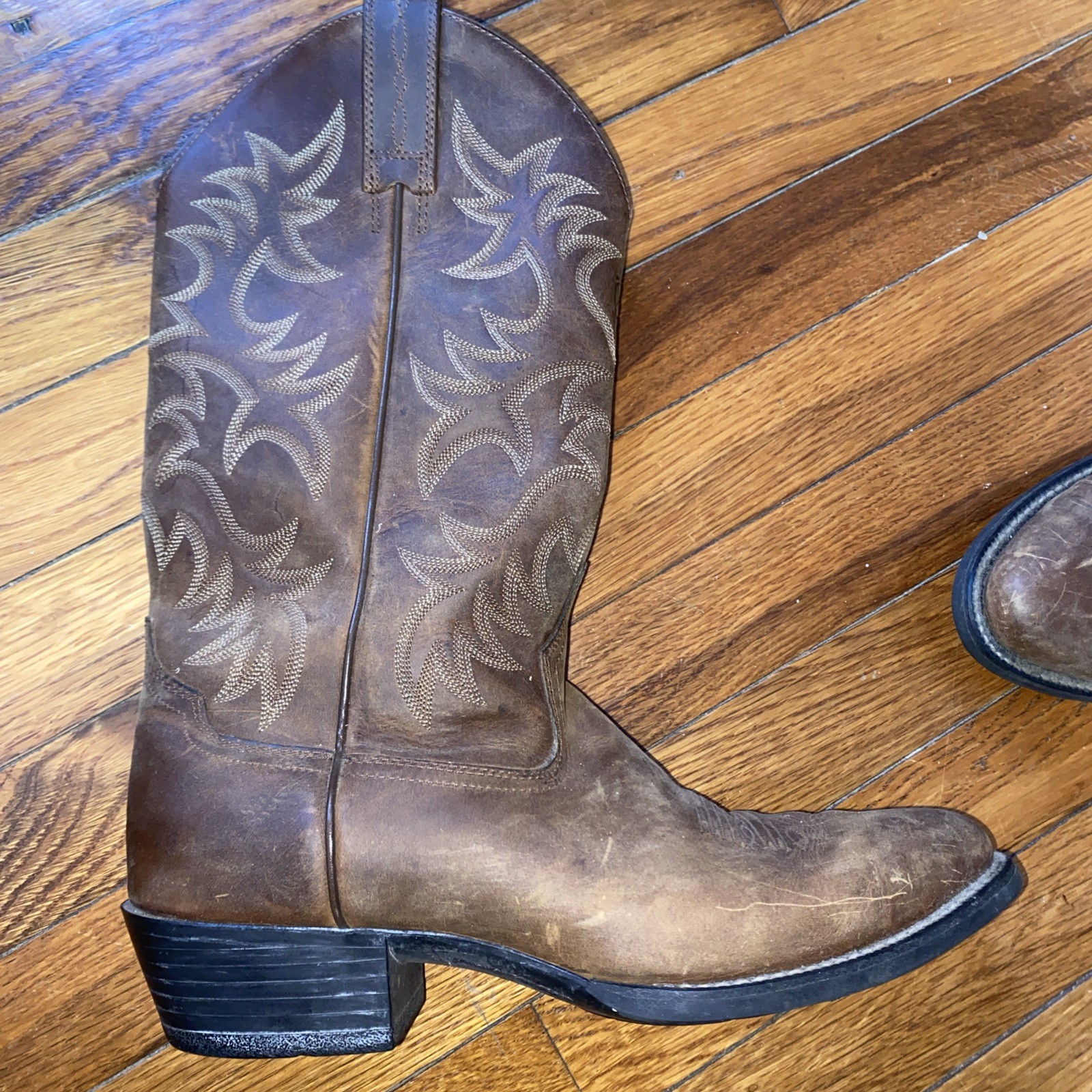 ARIET Heritage 34725 Cowboy Boots Western Brown Leather Mens Size 10D