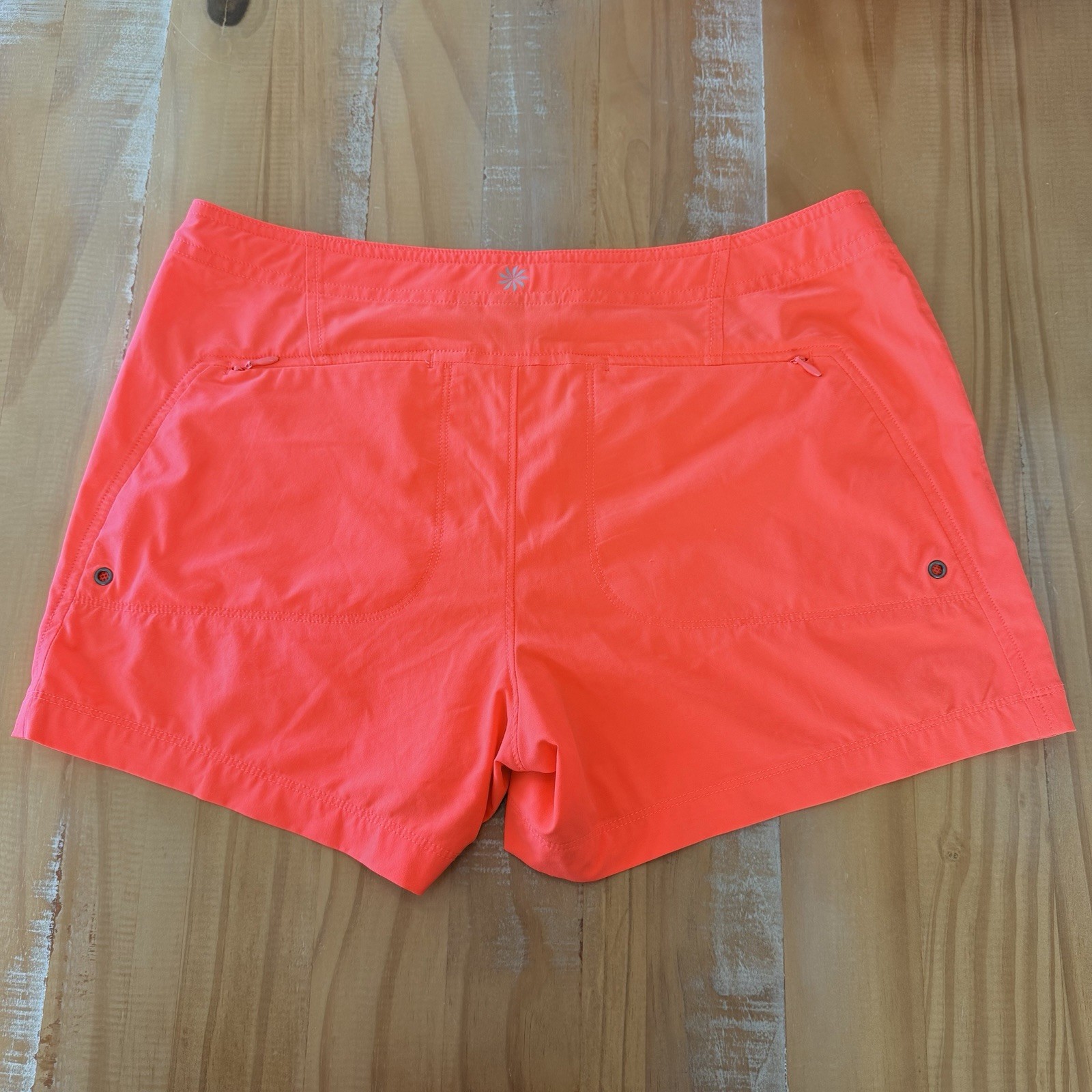 2 Athleta Shorts Magenta Lace Up Board & Orange Snap Closure Shorts Sporty