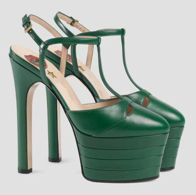 Elegant Womens Platform T-strap High Stilettos Rivets Pumps Fashion Sandals Club