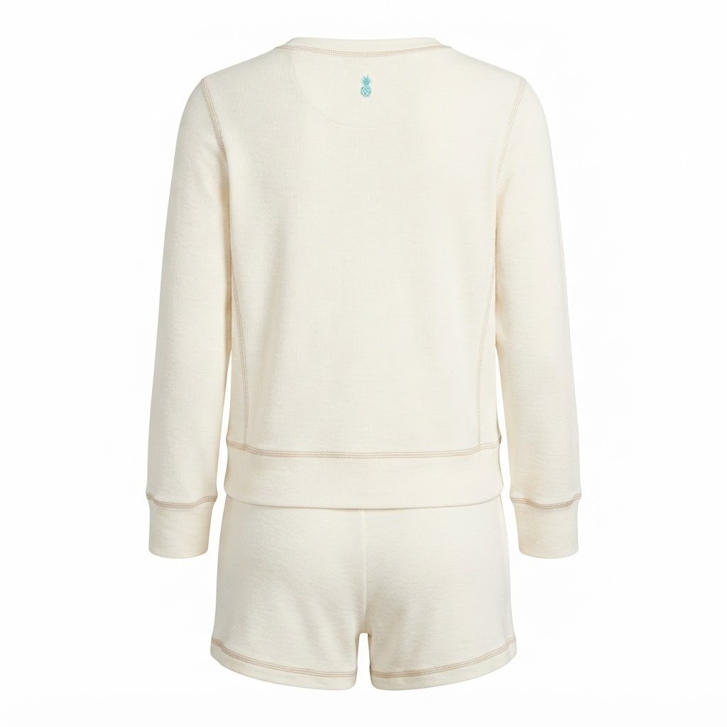 Tommy Bahama Womens Medium Cream 2 Piece Lounge Set Sweatshirt Shorts – CJ