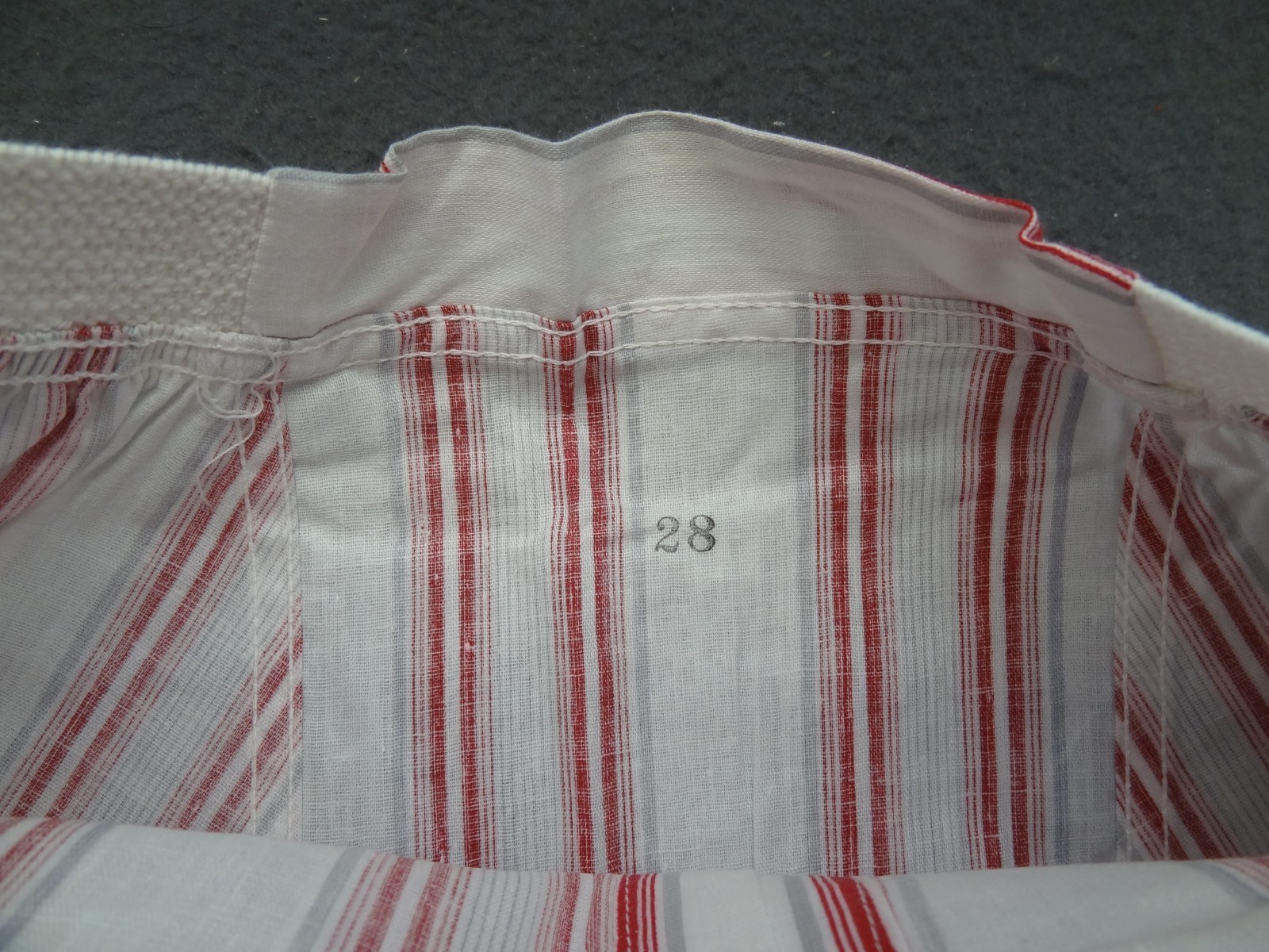 NEW Gripper Snap 28 Yoke Front Striped Boxer Short VTG 50s 60s Athletic Vat Dyed