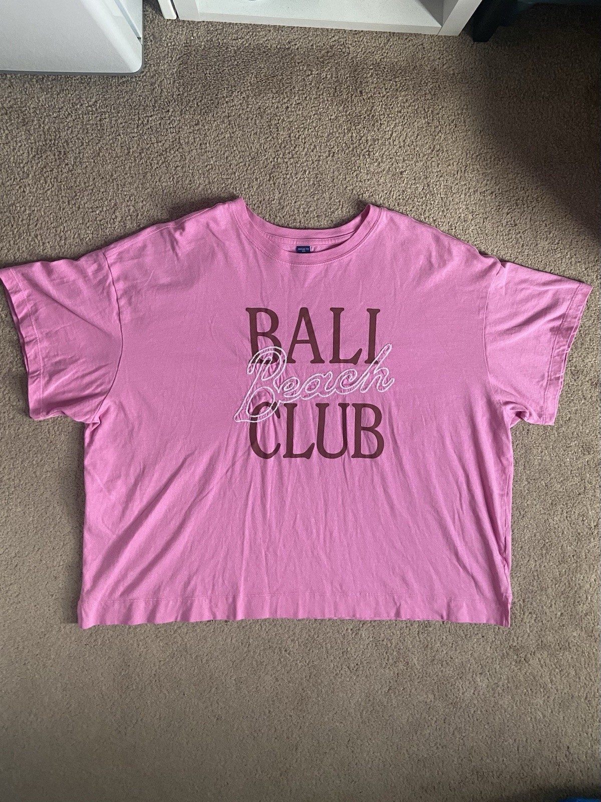 Old Navy Women’s “Vintage Tee” Shirt Bali Beach Club Bright Pink Size XXL