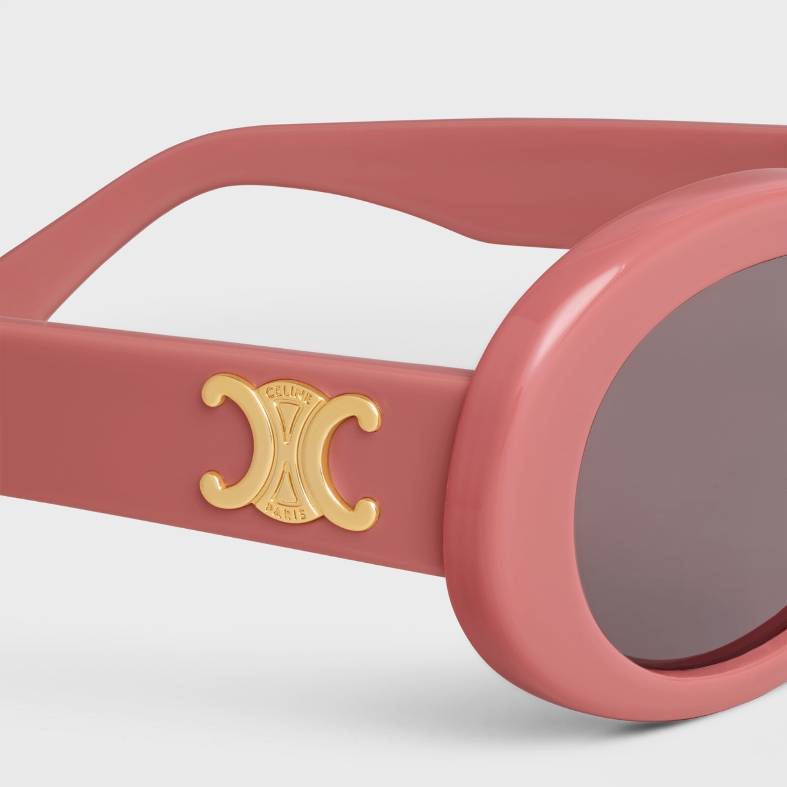 CELINE Triomphe 01 Oval Acetate Sunglasses in Powder Rose CL40194U