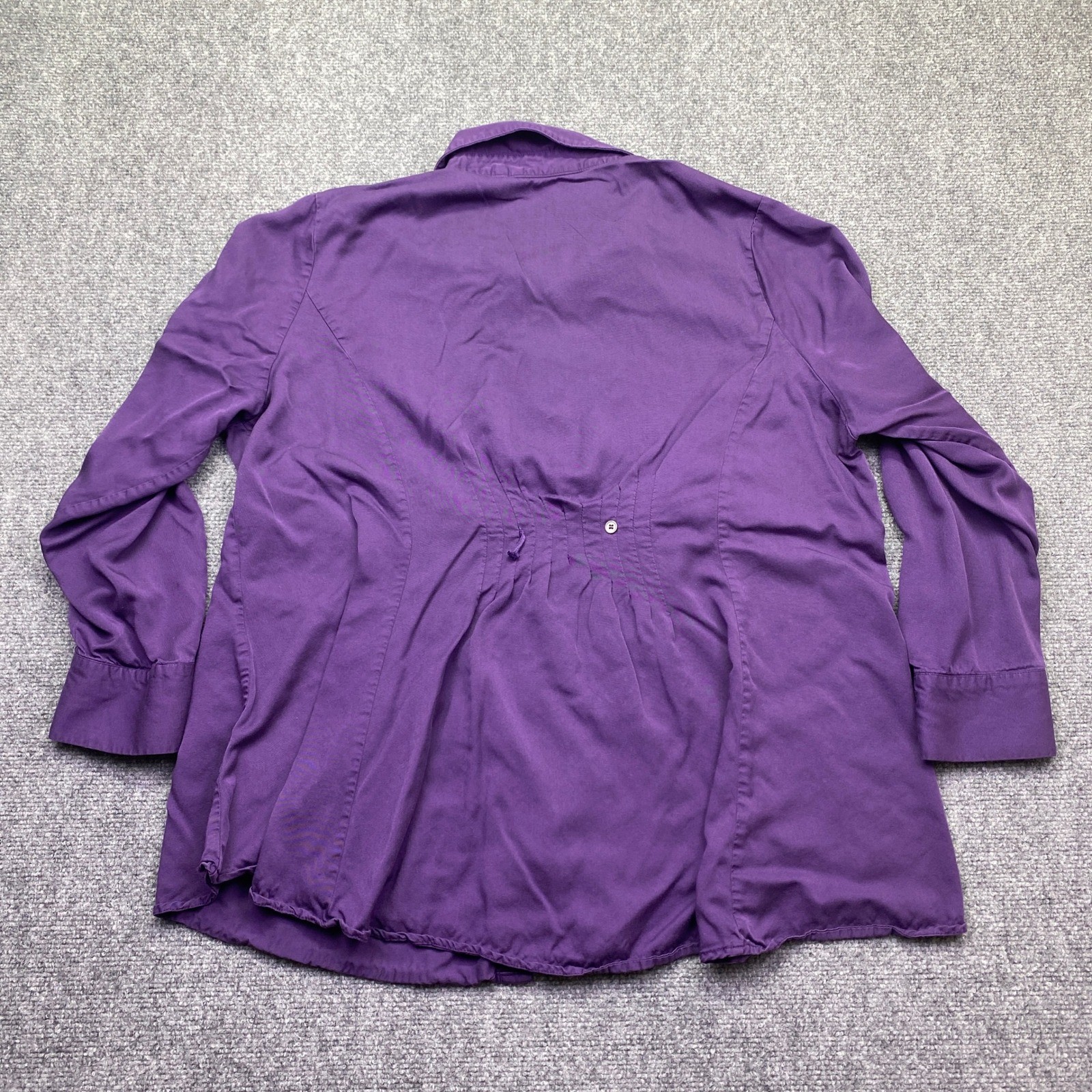 Soft Surroundings Purple Pintuck Waist Button Down Modal Shirt 1X 5AU26