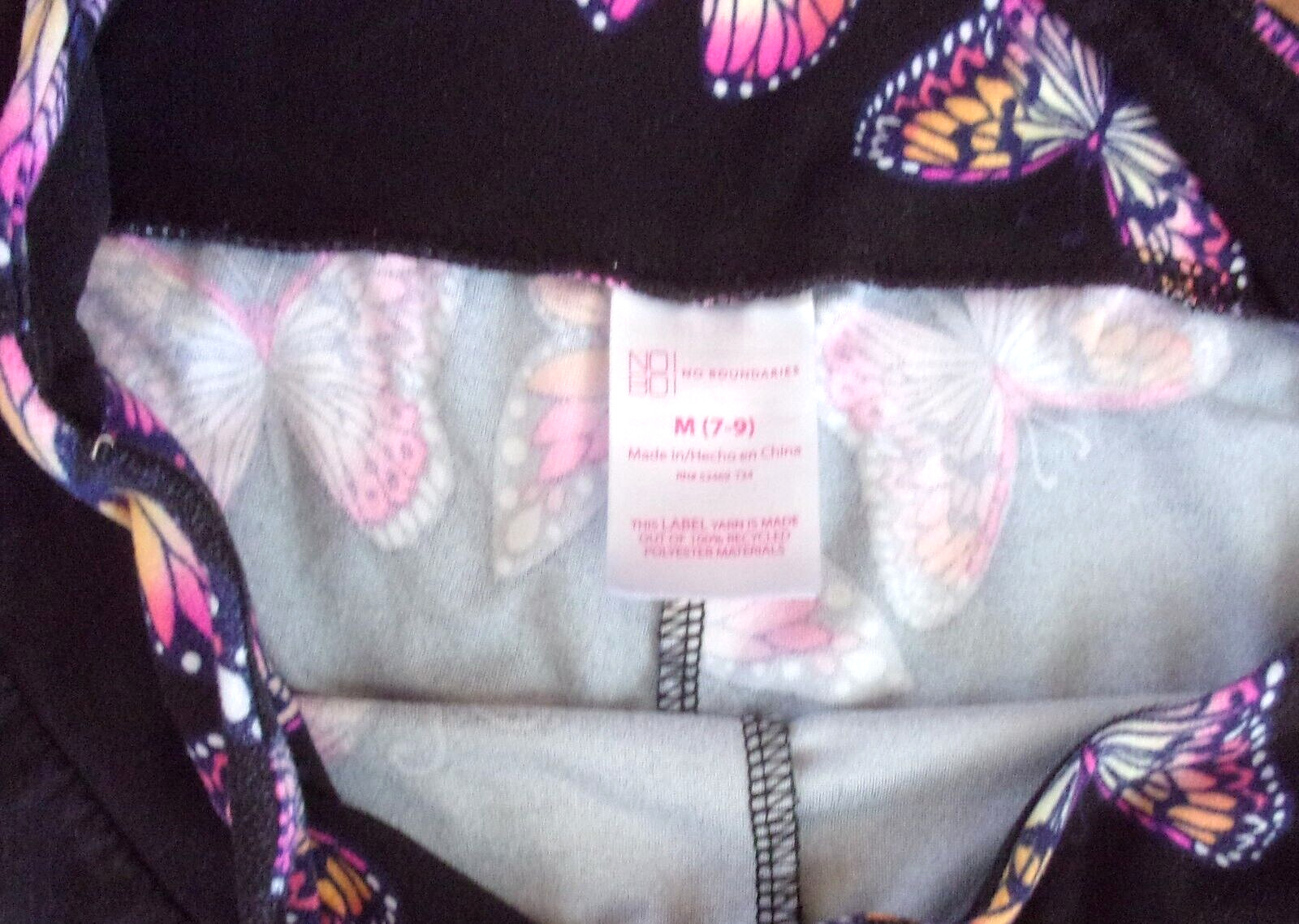 Leggings Butterfly Medium(7-9) 95% Nylon 5% Spandex Very Good Cond SHIP FROM USA