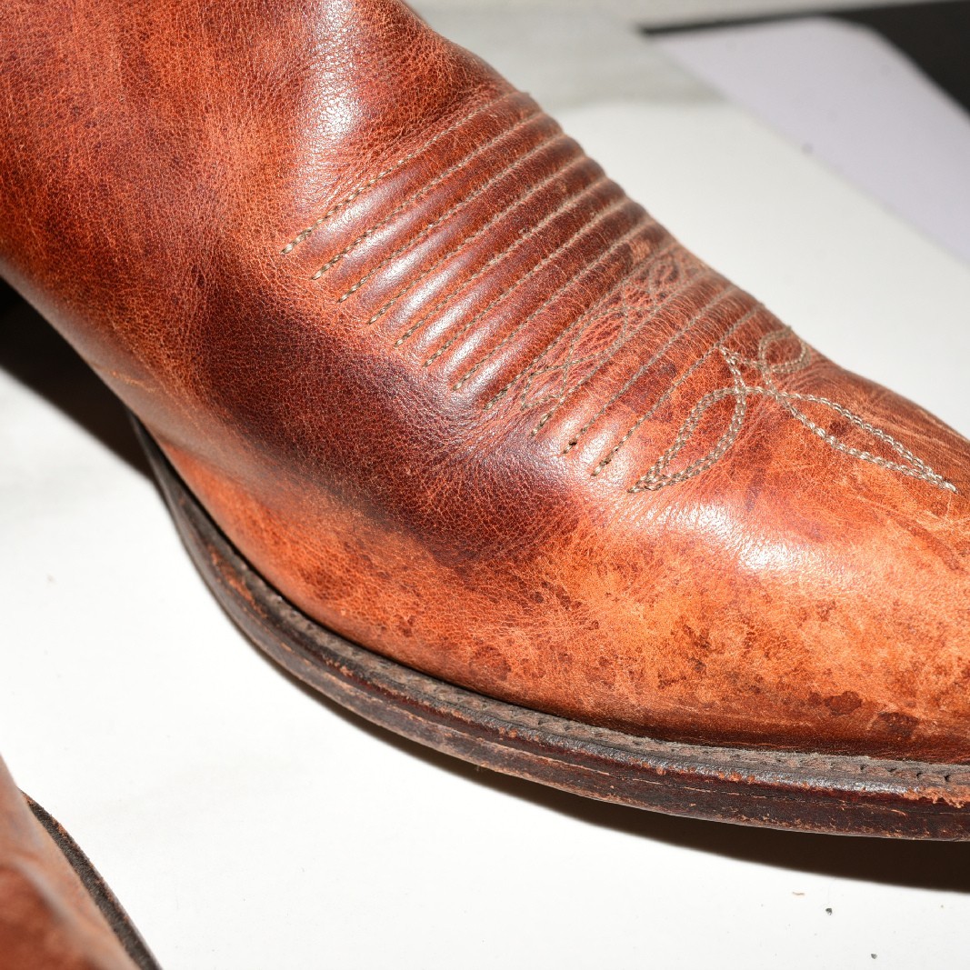 J Chisholm Leather Boot Western Brown Men US 10.5 D