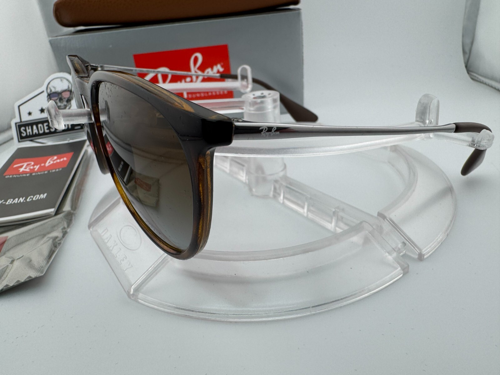 RAY-BAN ERIKA RB4171 710/T5 HAVANA BROWN GRADIENT POLARIZED SUNGLASSES 54MM NEW
