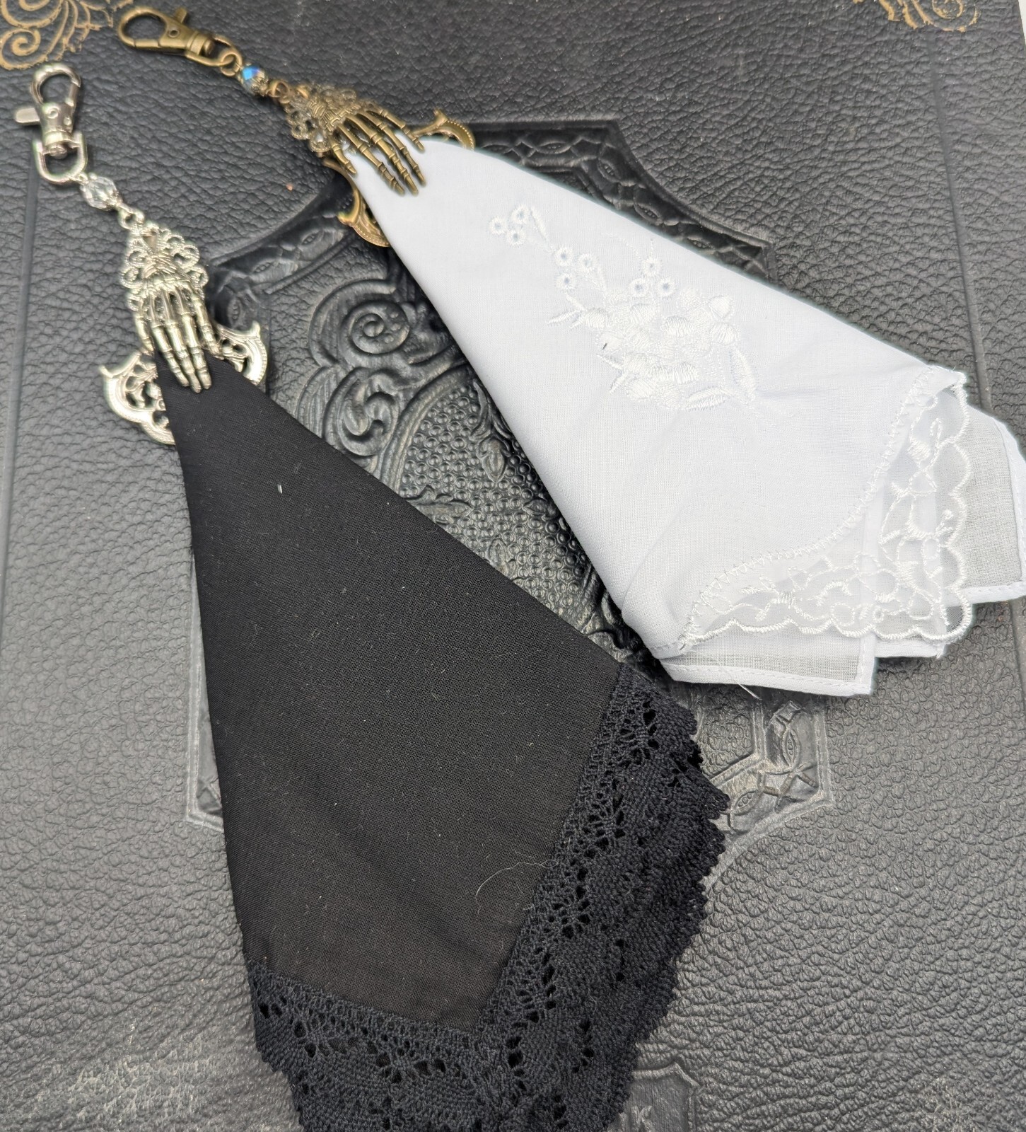 Skeleton Hand Handkerchief Clip Chatelaine Accessories With Or Without…