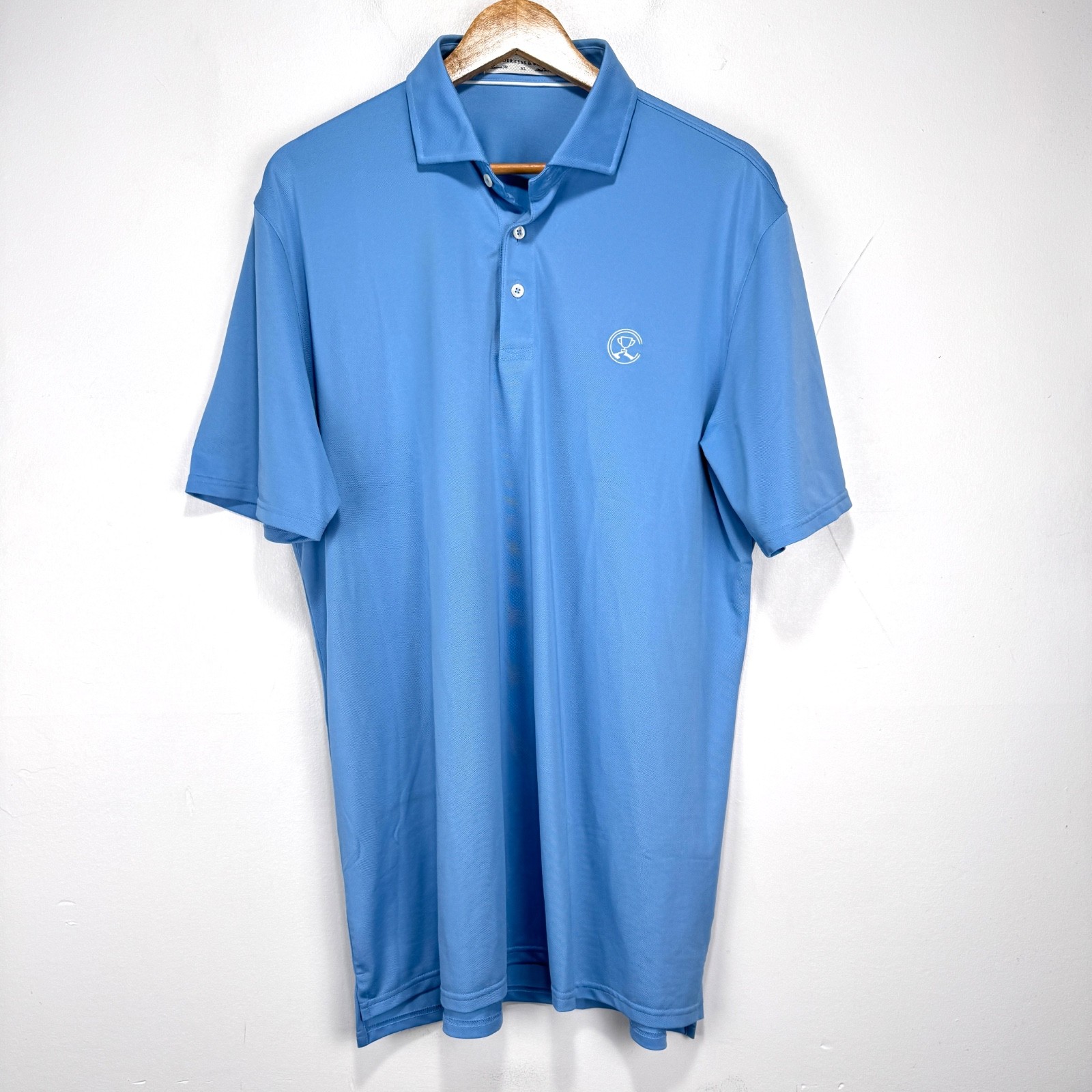 Holderness & Bourne Performance Polo Shirt Men XL Blue Golf Windsor Cutaway