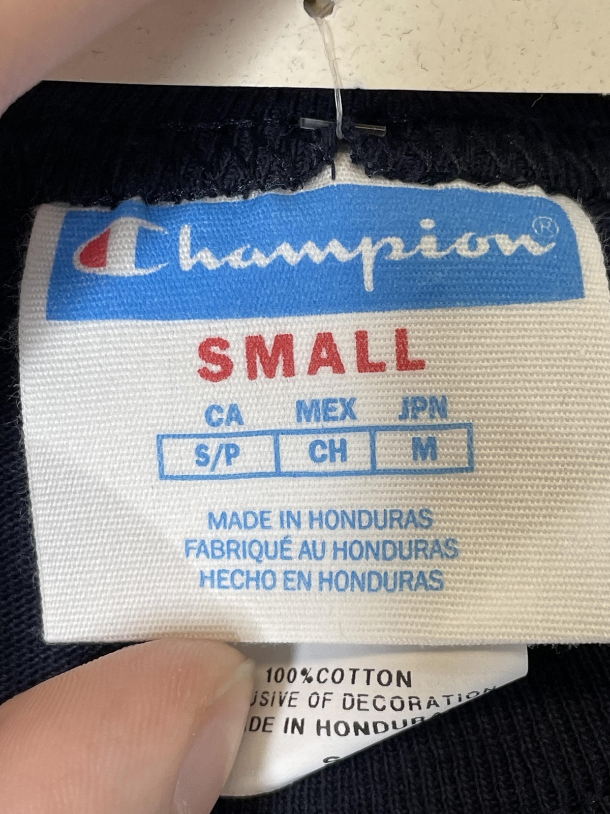 Champion Shirt Mens Small Navy Big Logo Heritage Tee Heavyweight Graphic GT19