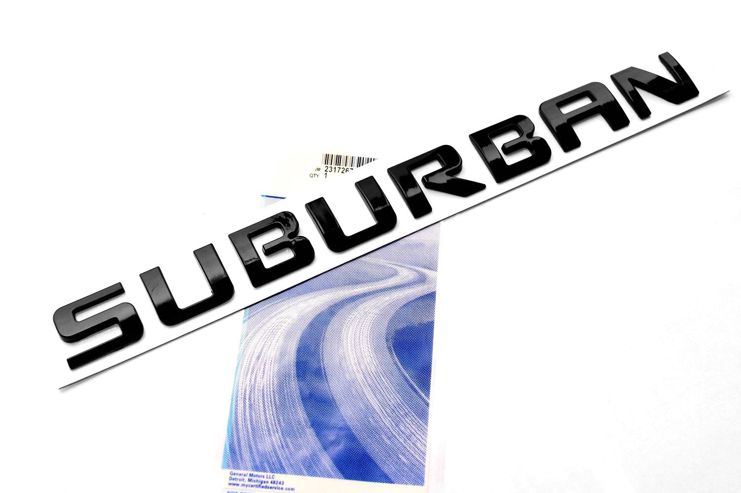 3Pack Black Suburban Nameplate Emblems 1.3in x 1.1in Compatible