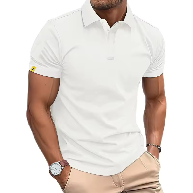 Men’s Summer Casual Lightweight Breathable Button Short Sleeve Polo Shirt Gift