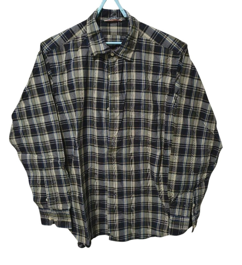 45R 45rpm Cotton Check Long Sleeve Shirt Size 4 Made In Japan