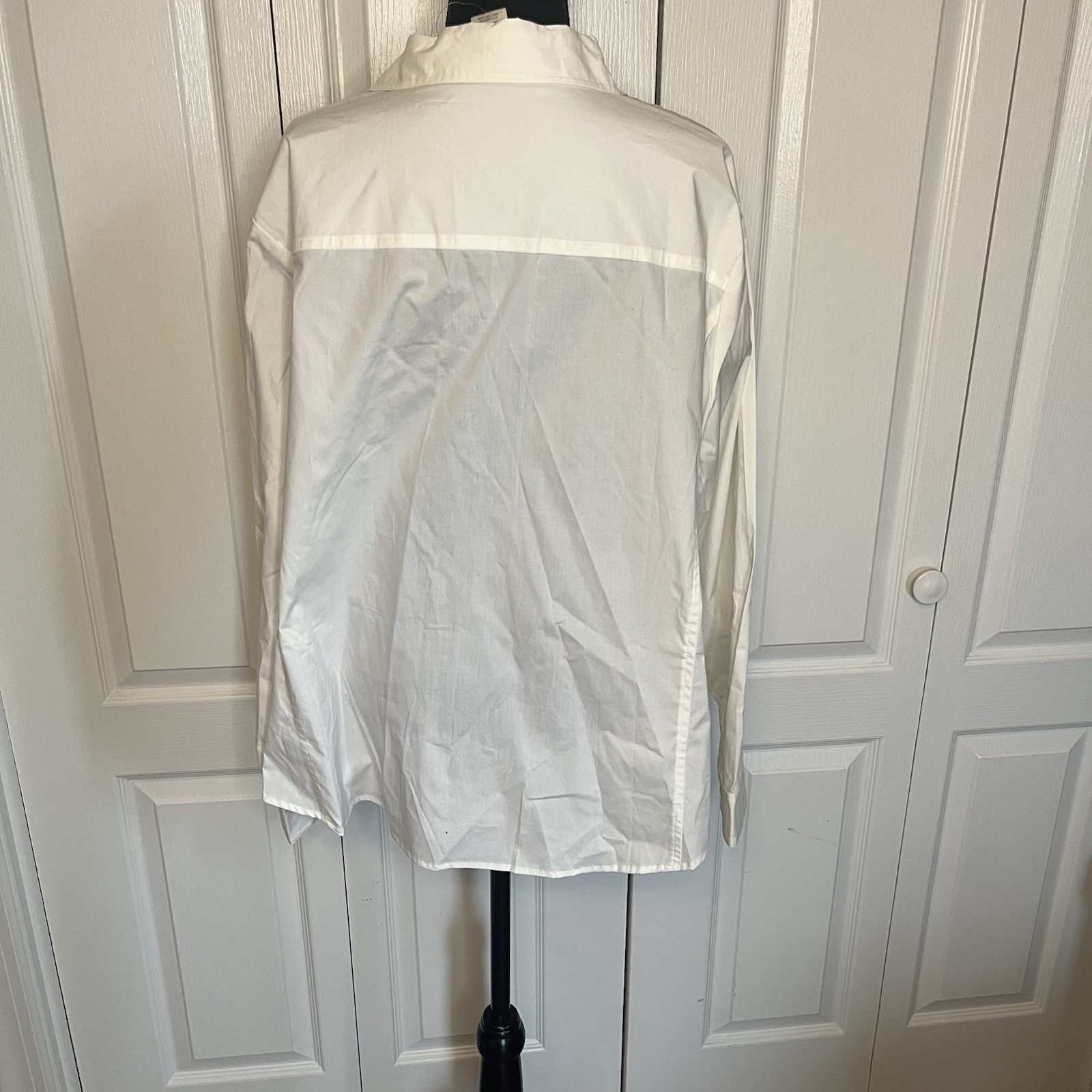 NWT TravelSmith Womens 3X White Button Shirt Nanotex Spill Resistant Cotton