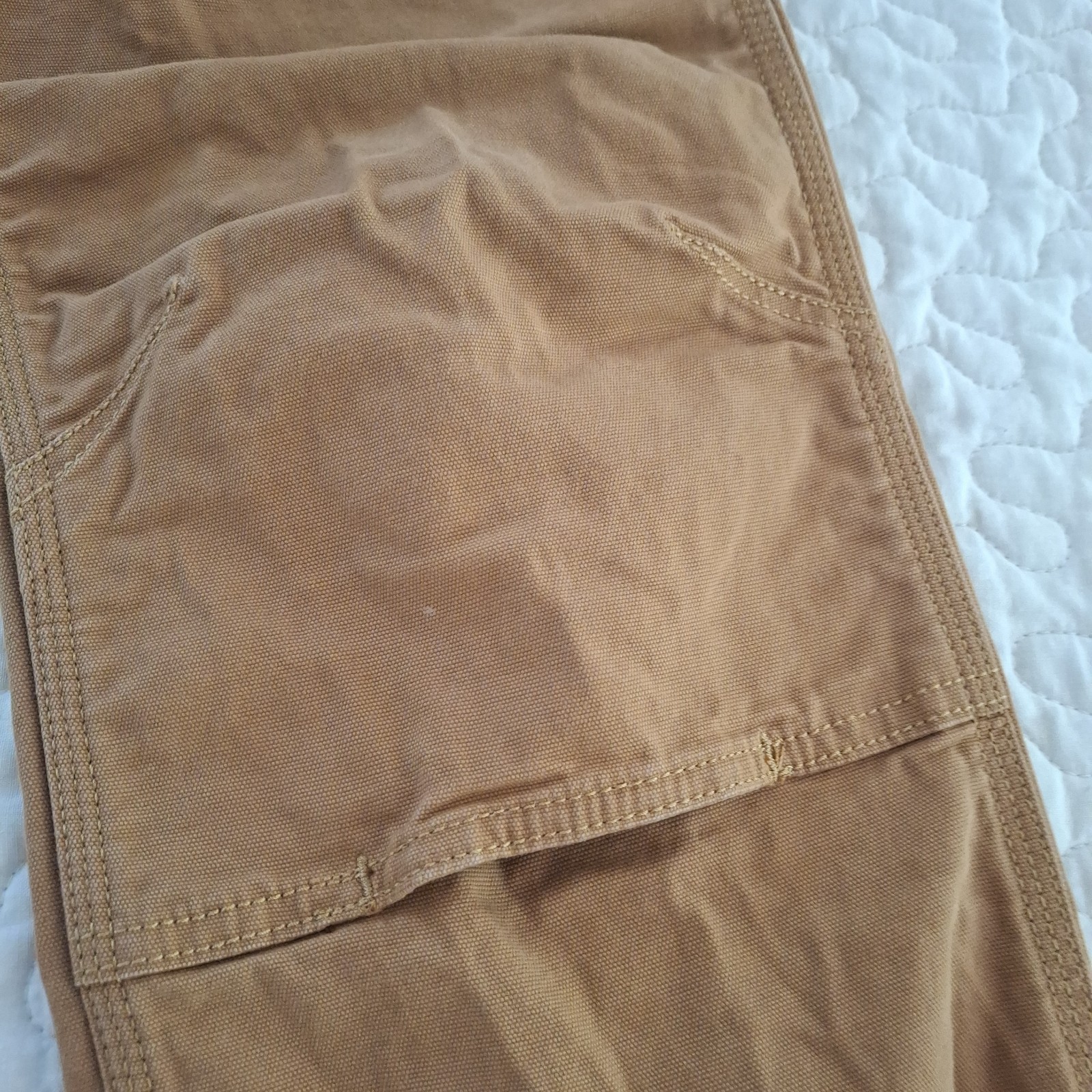 Carhartt Relaxed Straight Double Front Canvas Brown Workwear Pants Men 30×32