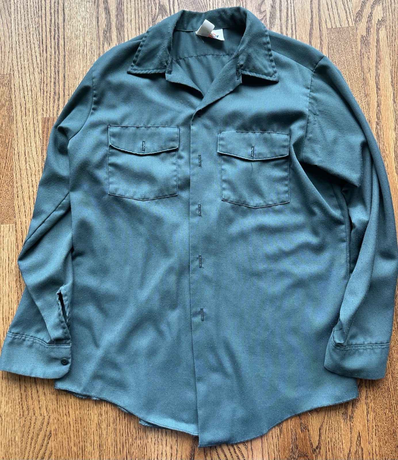 Dickies Men’s Twill Work Shirt Green Long Sleeve Button 15-15 1/2 x 33