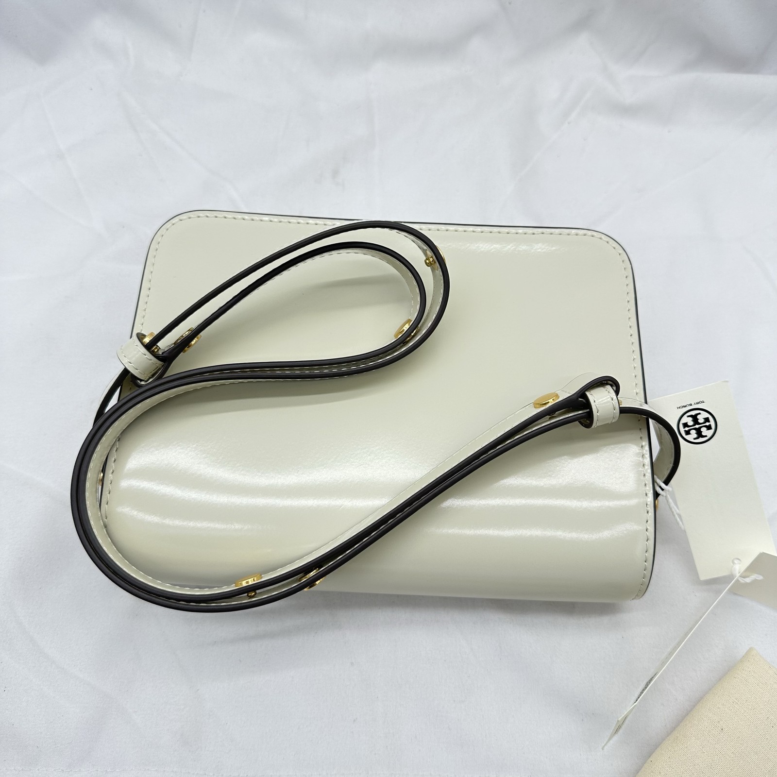 Tory Burch Womens Robinson Spazzolato Shoulder Bag Leather Shea Butter
